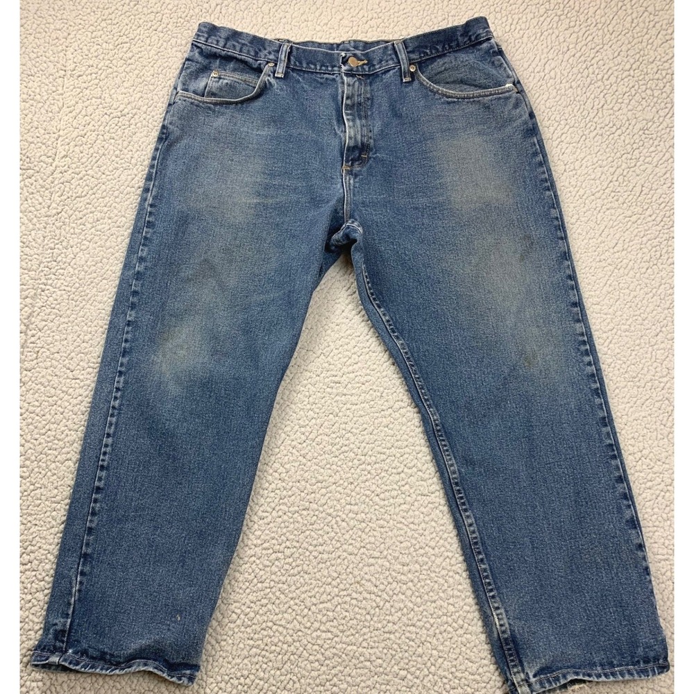 Wrangler Jeans Mens 38x29 Medium Wash 9760WDR Straight Leg 100% Cotton Denim
